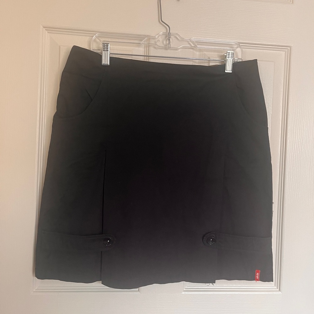 Skunkfunk SKFK Black Skirt with Button Accent